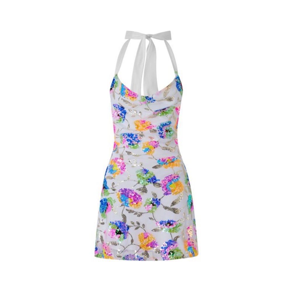 Floral Sequin Mini Dress